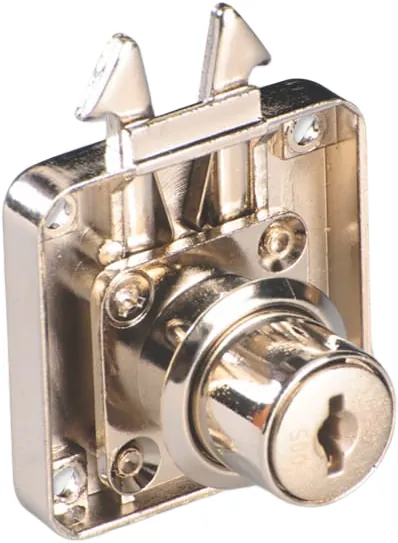 Ebco Hardware Target Mortise Lock for Cabinet Sliding Door, nickel-plated finish, Code: E-SML1-22