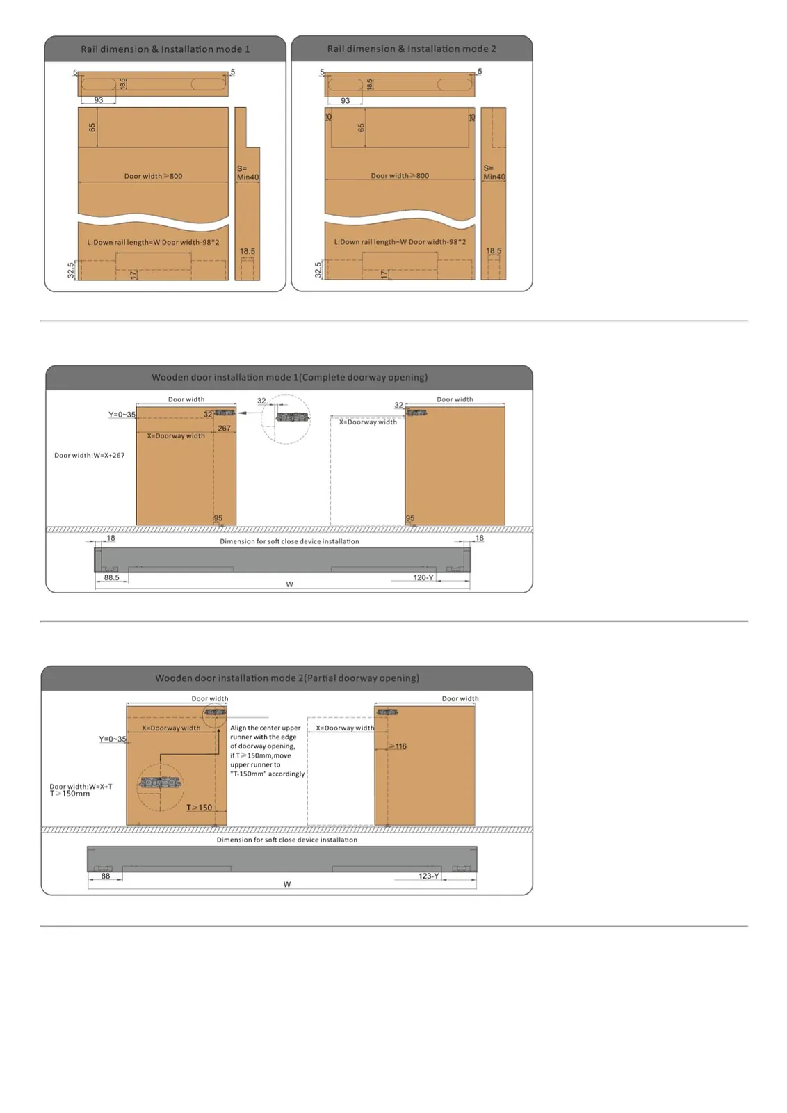 Ebco Hardware Sliding door System 80 Invisible (Including upper rail & down rail 1200mm) Load Capacity 80Kg Silver Color code: SDFI-80 - image 4