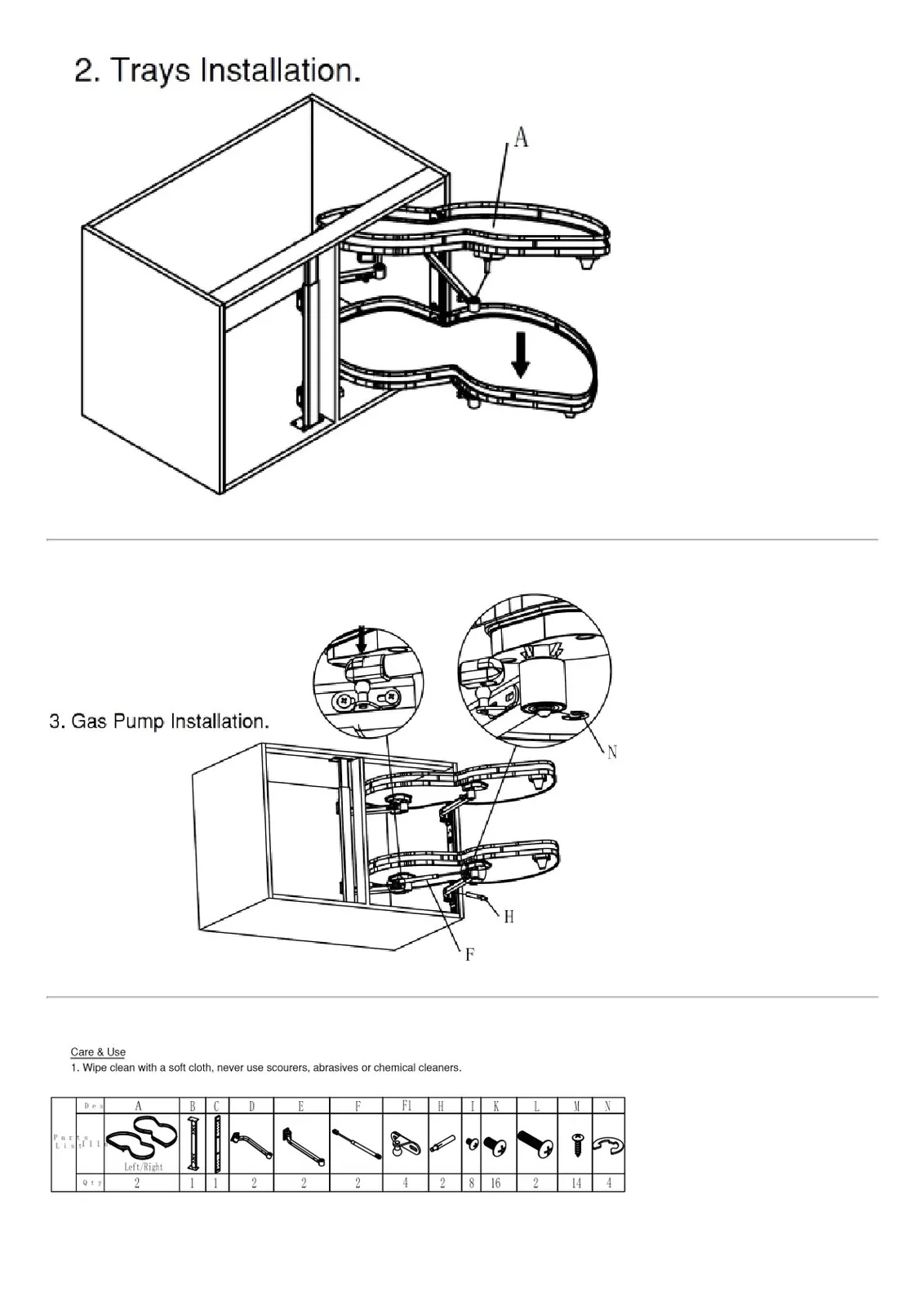 Ebco Livsmart Double Corner Pullout Eco 450, 450 mm clear opening, left-hand, anthracite finish, Code: E-DCPO2-450L - image 4