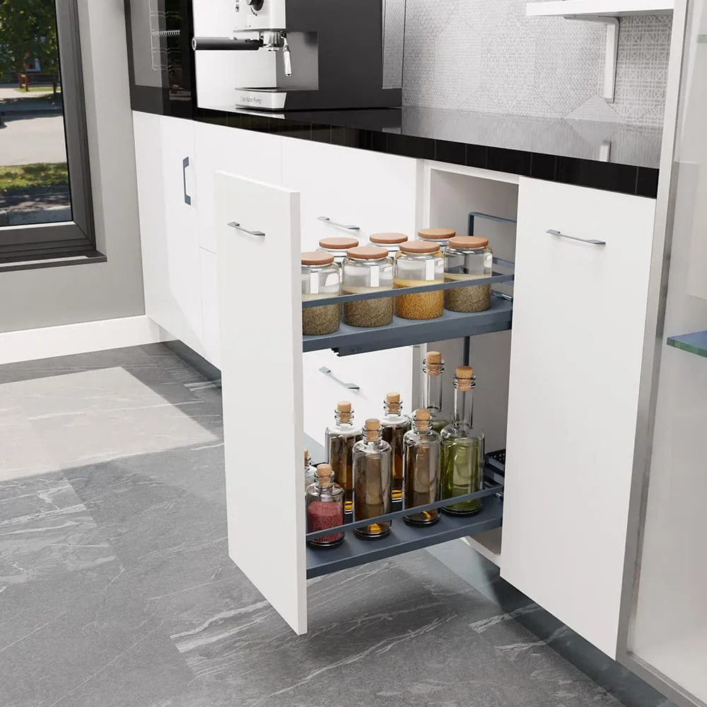 Ebco Livsmart Slim pullout Soft Close Length 500mm Anthracite Color code: SP-5020