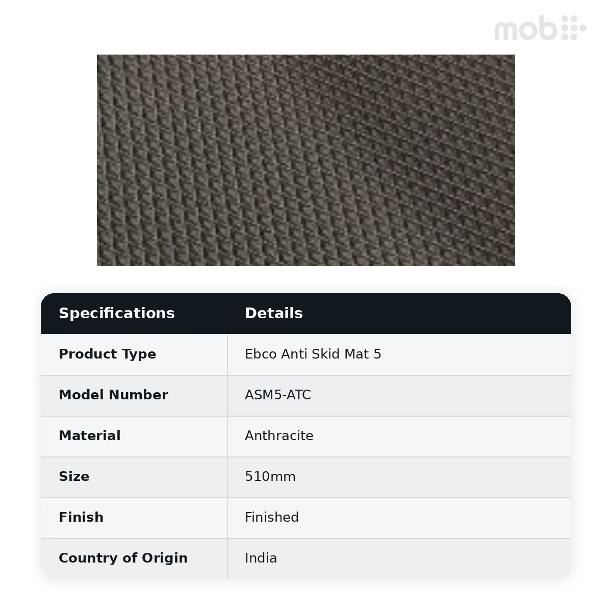 Ebco Livsmart Anti Skid Mat 5 Anthracite Color (Cross) Length 510mm code: ASM5-ATC - image 2