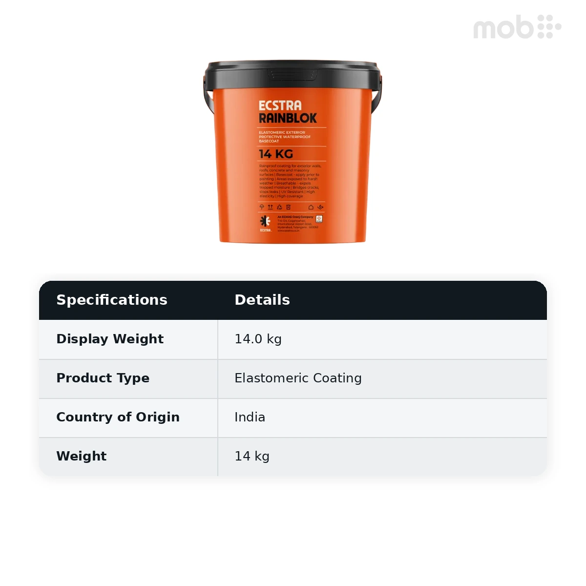 Ecstra RAINBLOK Elastomeric Exterior Protective Waterproof Basecoat 14 kg - image 3
