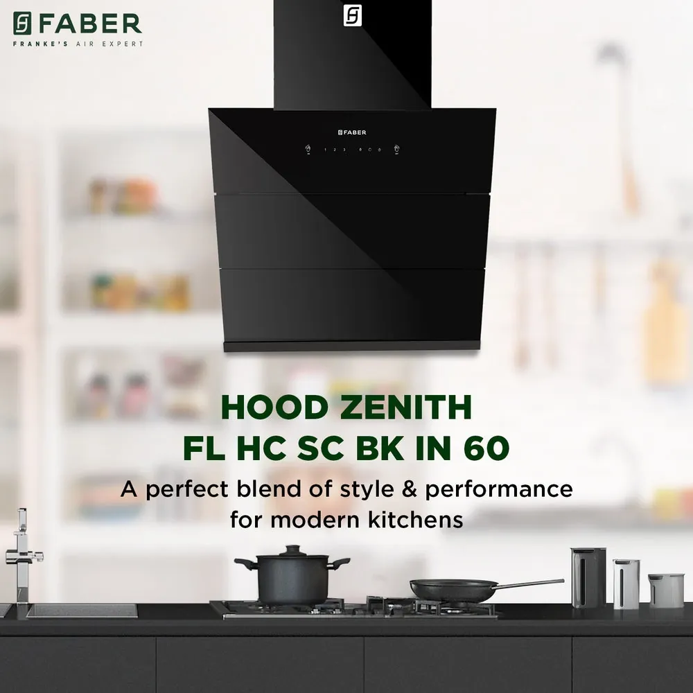 Faber Zenith 60 cm Kitchen Chimney Black - image 2