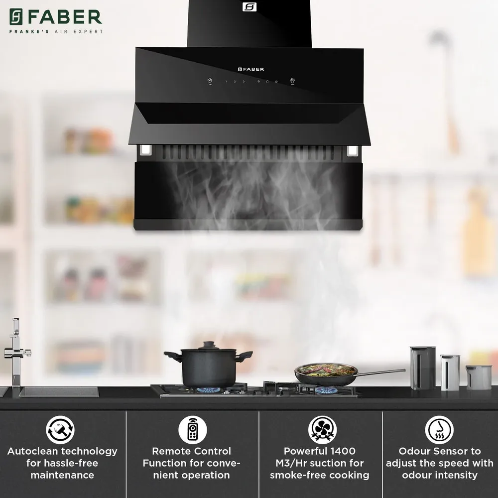 Faber Zenith 60 cm Kitchen Chimney Black - image 3