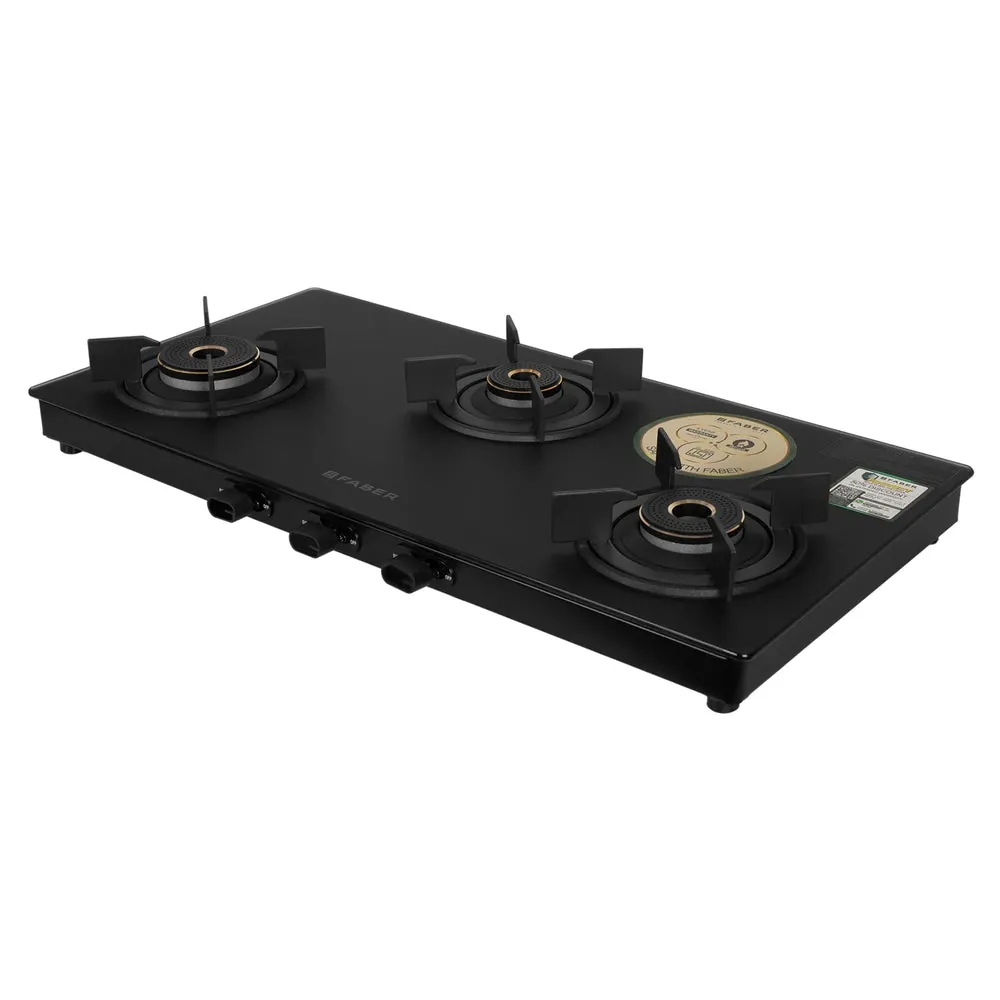 Faber Nebula 3-Burner Manual Gas Cooktop Black