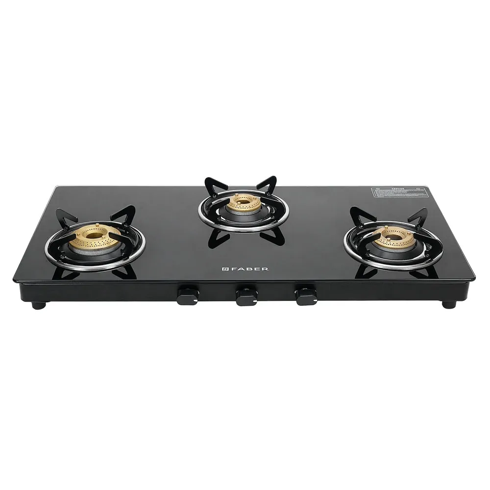 Faber Spark 3-Burner Manual Gas Cooktop Black