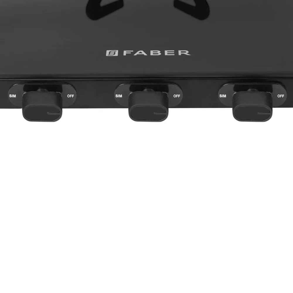 Faber Phoenix 3-Burner Manual Gas Cooktop Black