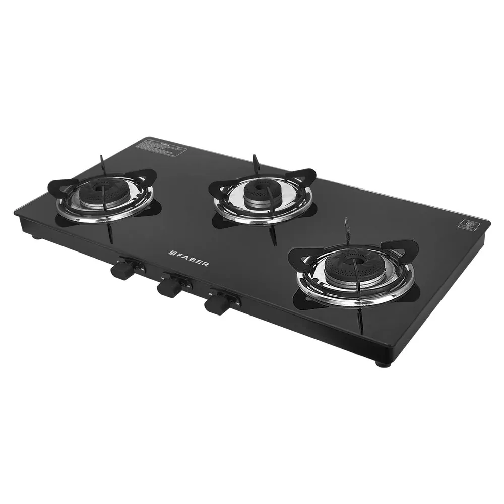 Faber Phoenix 3-Burner Manual Gas Cooktop Black