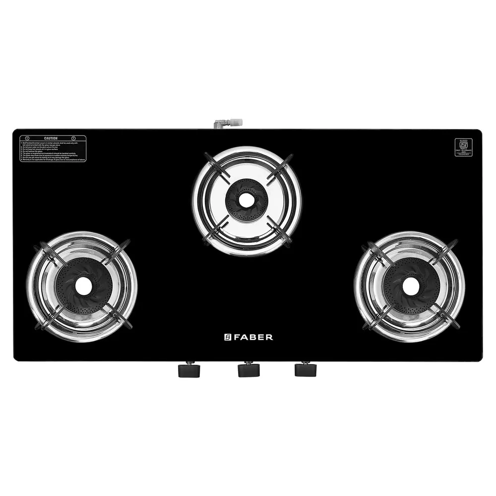 Faber Phoenix 3-Burner Manual Gas Cooktop Black