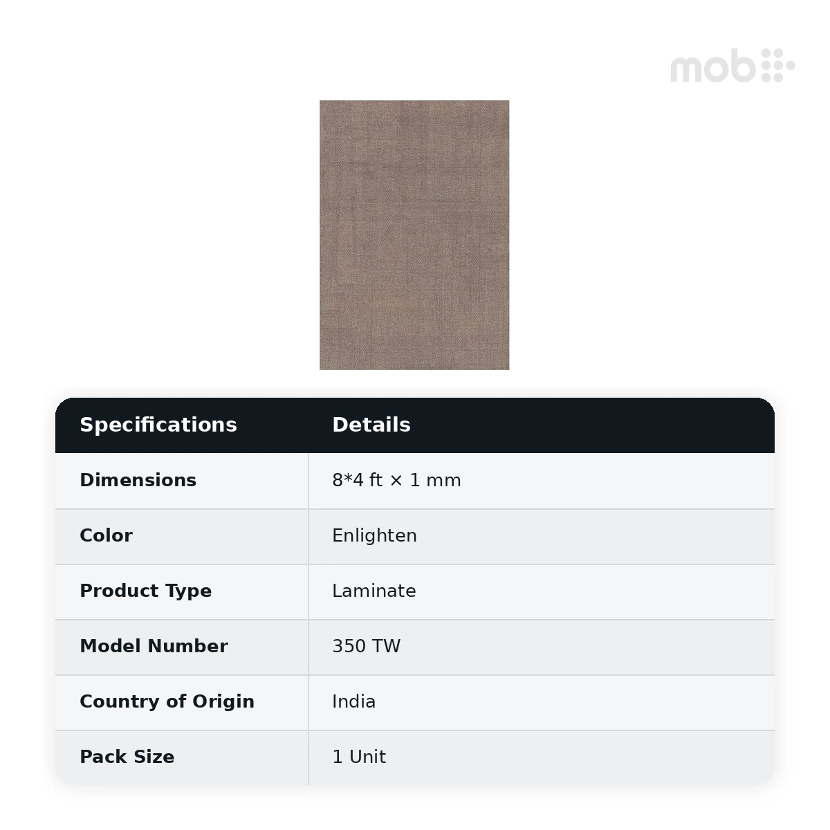 Finetouch Laminates 350 TW Enlighten, 1mm, 8x4 ft