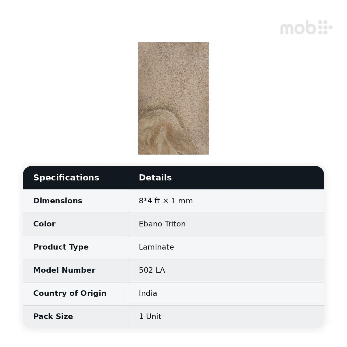 Finetouch Laminates 502 LA Ebano Triton, 1mm, 8x4 ft - image 2