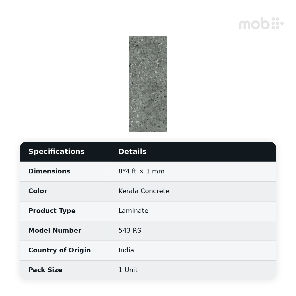 Finetouch Laminates 543 RS Kerala Concrete, 1mm, 8x4 ft - image 2