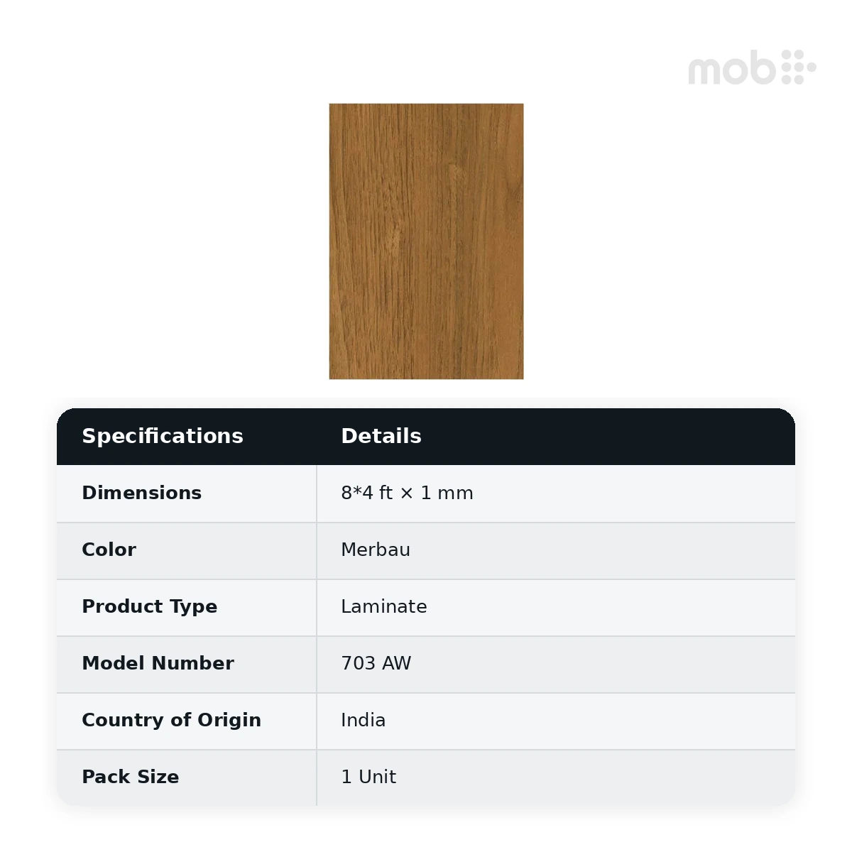 Finetouch Laminates 703 AW Merbau, 1mm, 8x4 ft - image 2