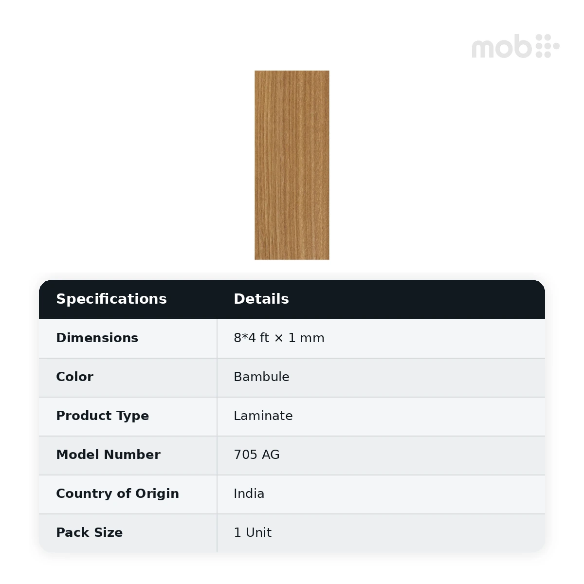 Finetouch Laminates 705 AG Bambule, 1mm, 8x4 ft