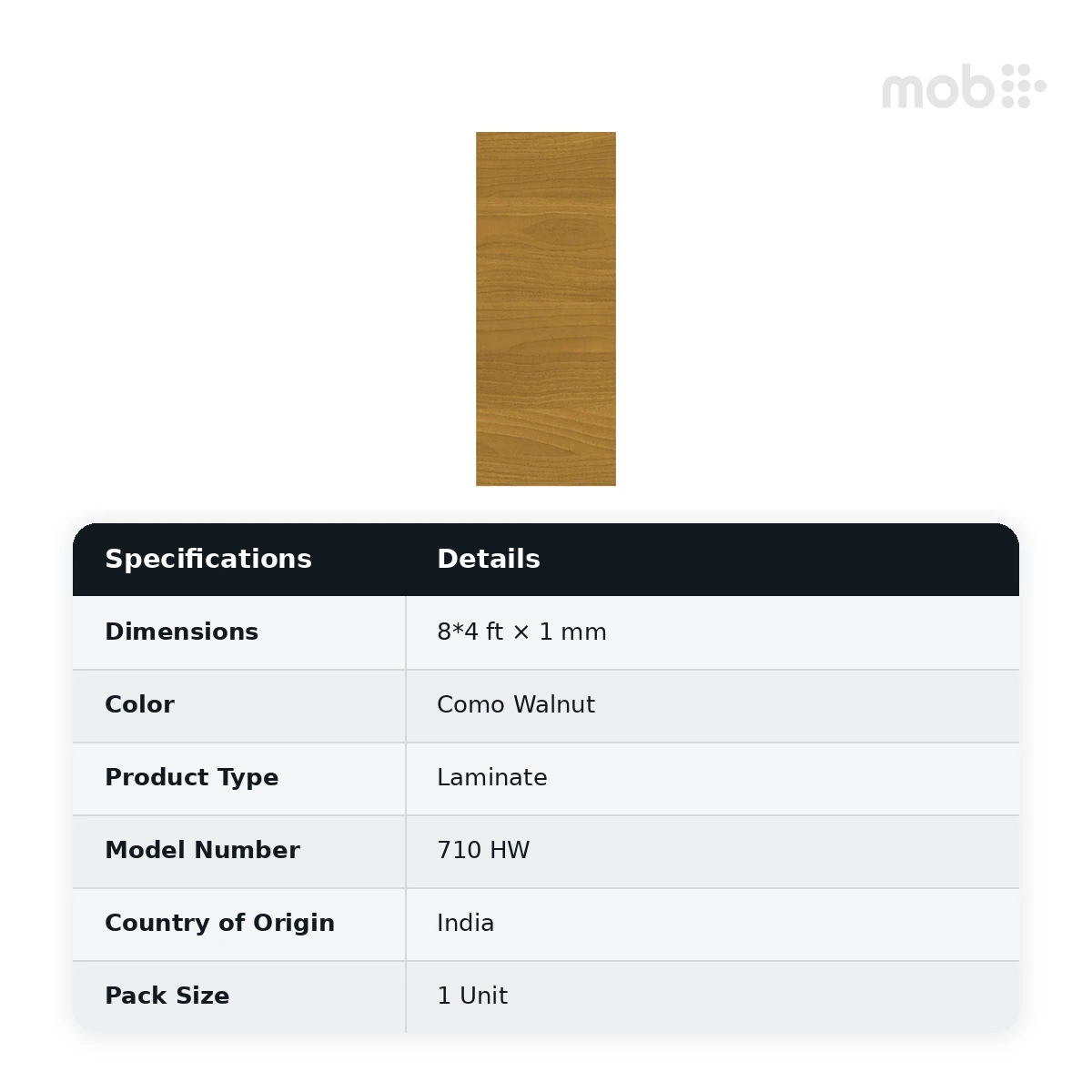 Finetouch Laminates 710 HW Como Walnut, 1mm, 8x4 ft - image 2