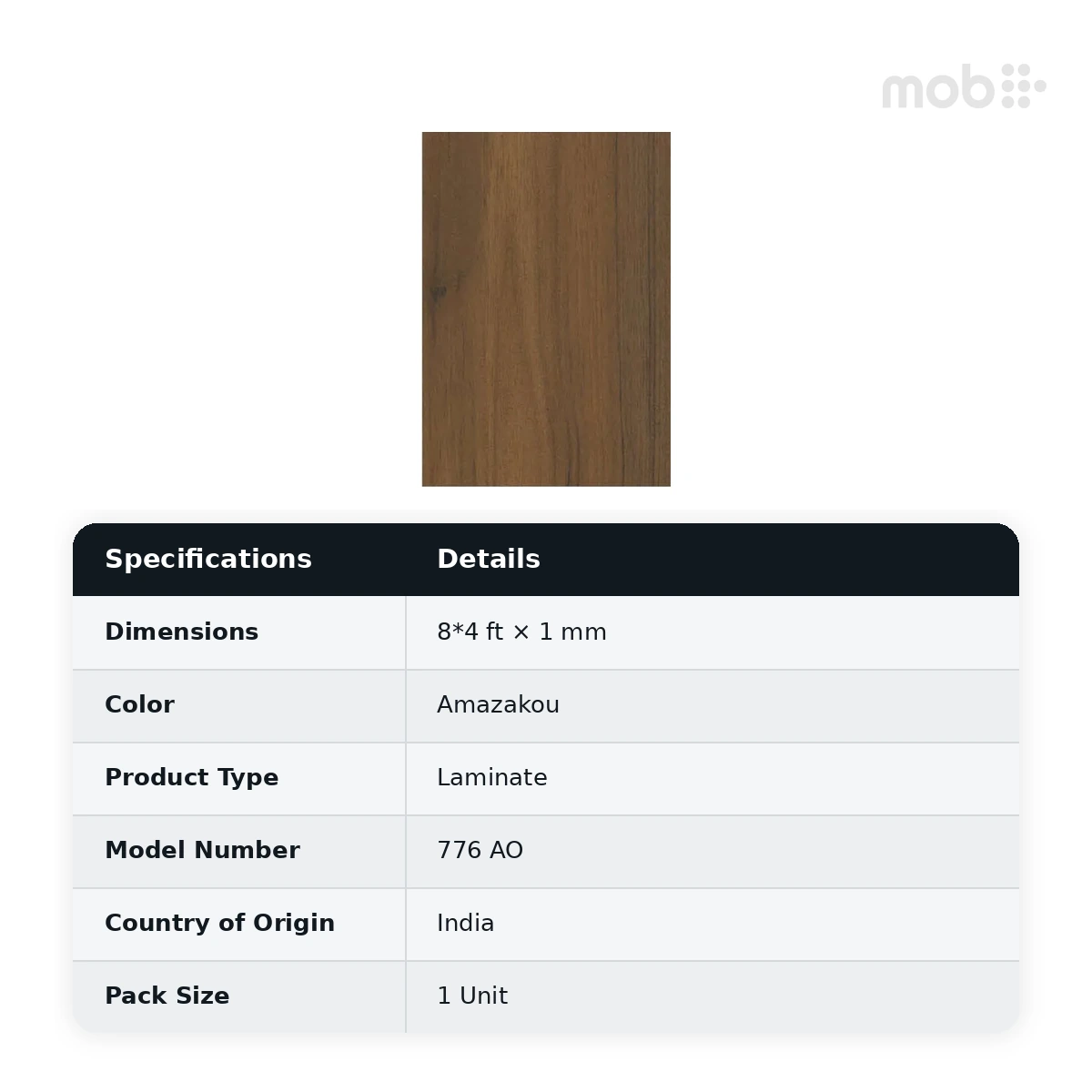 Finetouch Laminates 776 AO Amazakou, 1mm, 8x4 ft - image 2