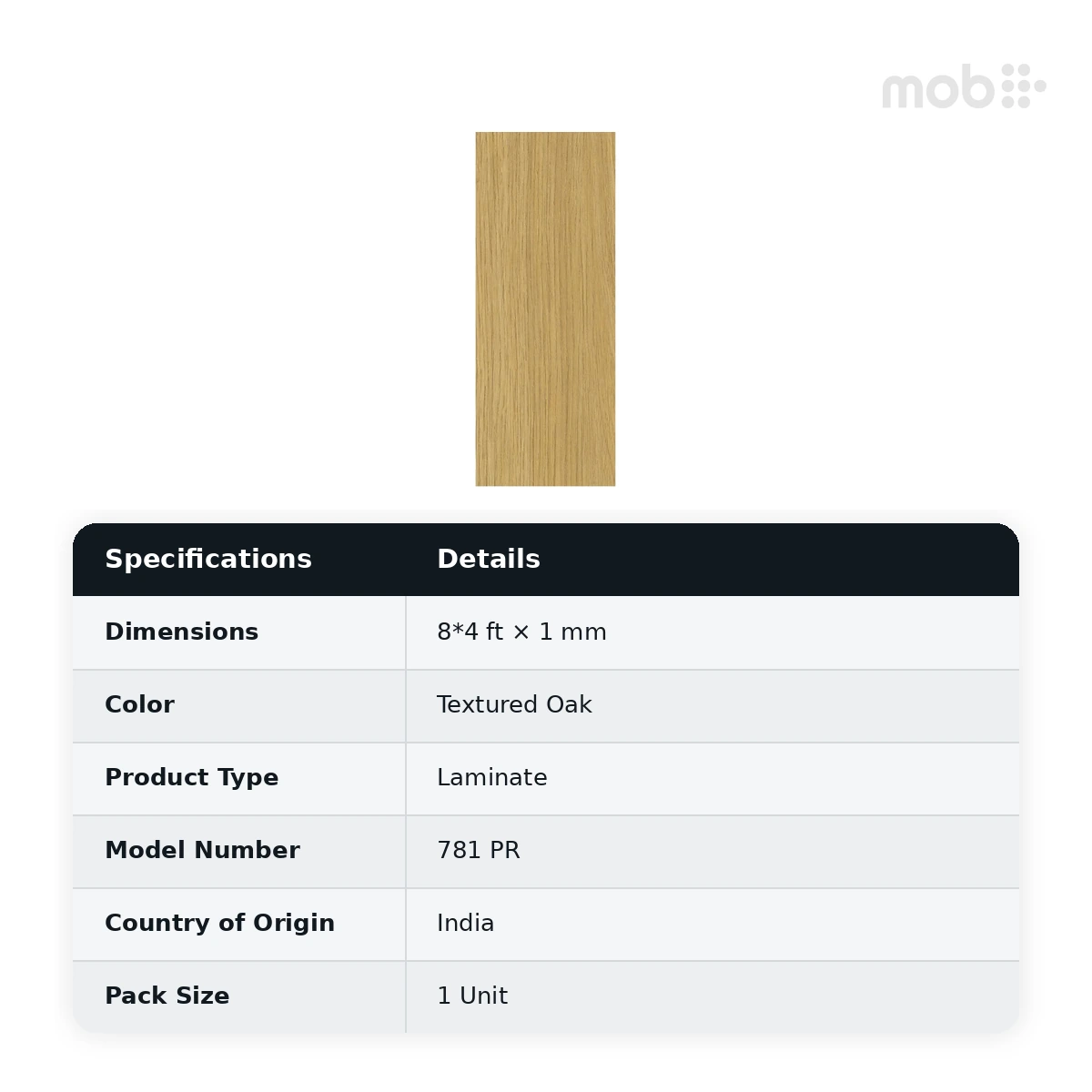 Finetouch Laminates 781 PR Textured Oak, 1mm, 8x4 ft - image 2