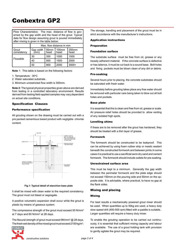 Fosroc Conbextra GP2 Cementitious Precision Grout 25 Kg - image 3