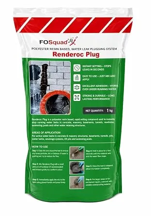 Fosroc Renderoc Plug RS Water Leak Plugging Mortar 1 Kg