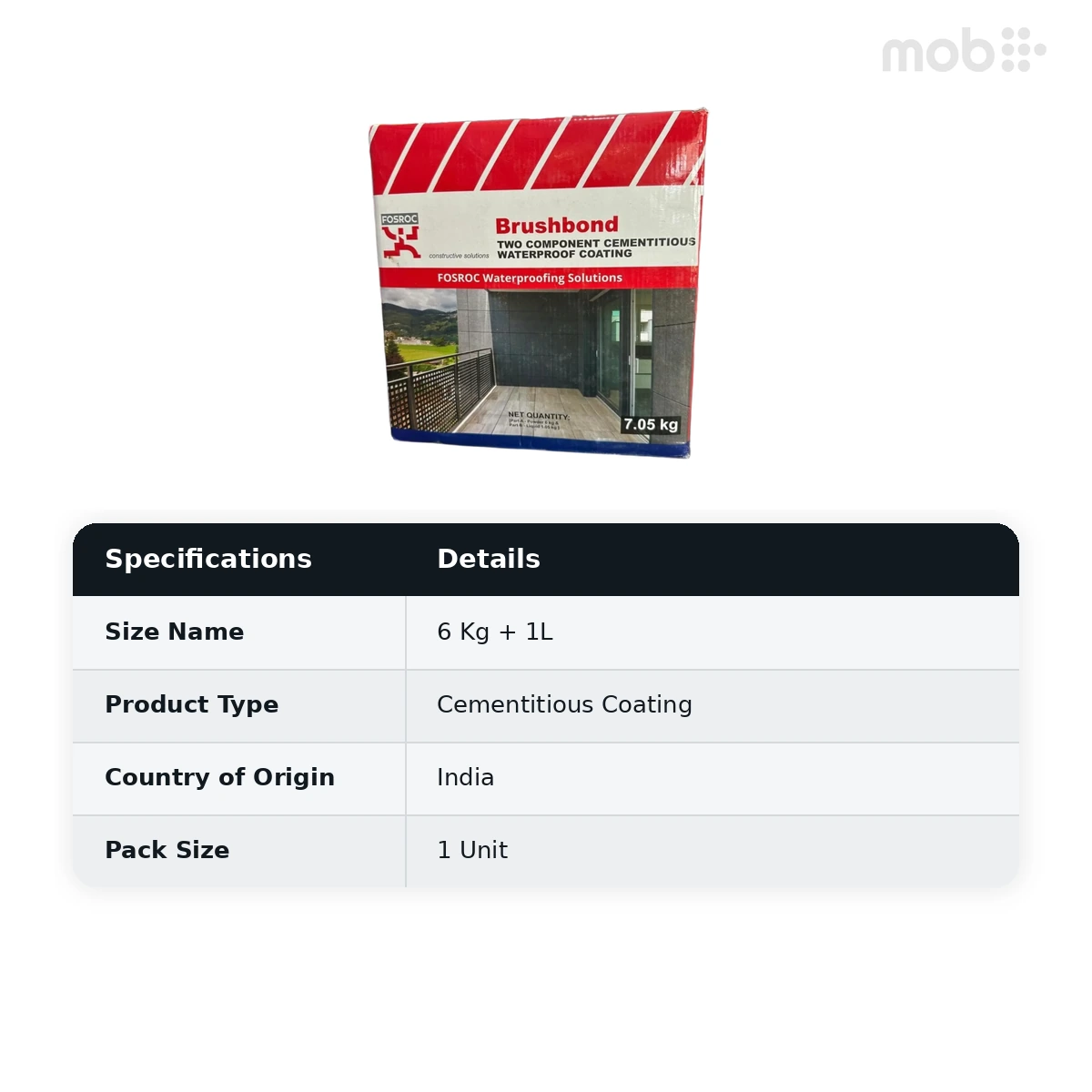 Fosroc Brushbond cementitious powder 6 Kg and Brushbond Liquid 1 L - image 2