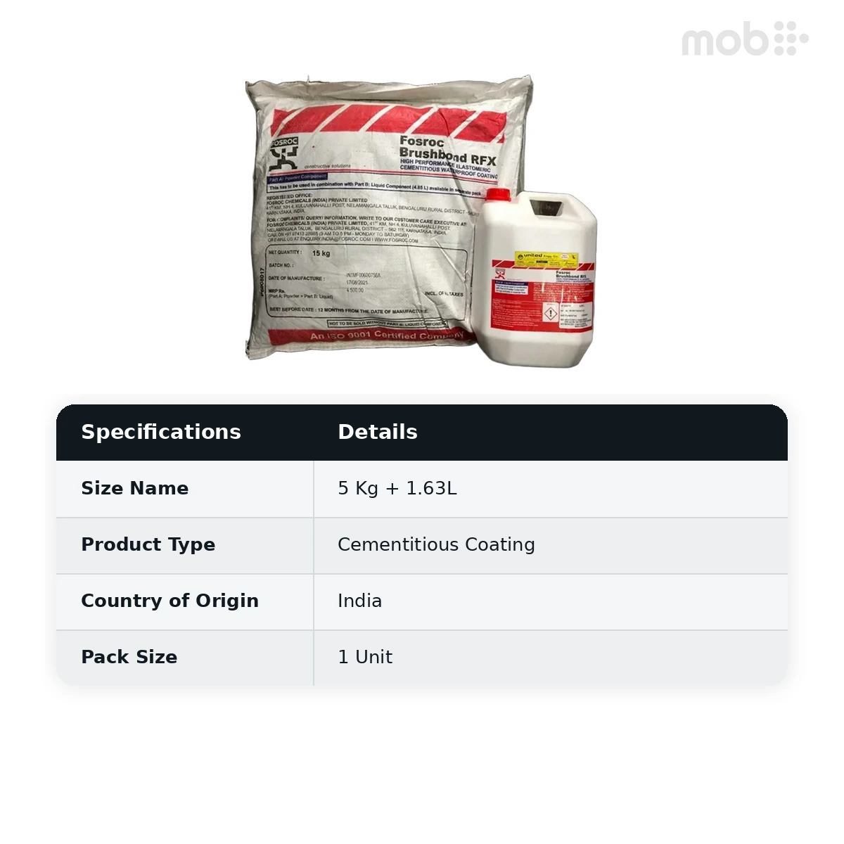 Fosroc Brushbond RFX cementitious powder 5 Kg and Brushbond RFX Liquid 1.63 L - image 2