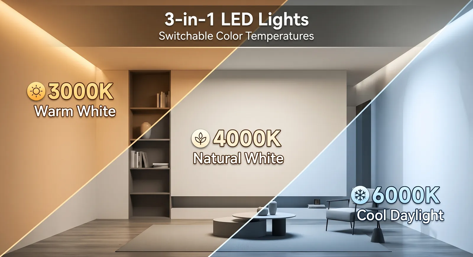 GM Yolo 3 in 1 LED Panel Light 6W Square - image 2