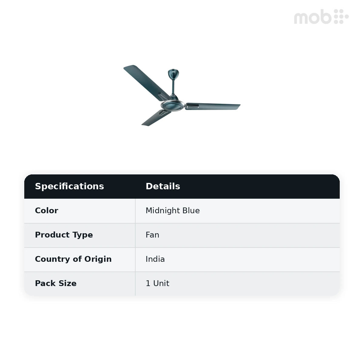 GM Airwave Premium Ceiling Fans 1200mm Midnight Blue - image 2