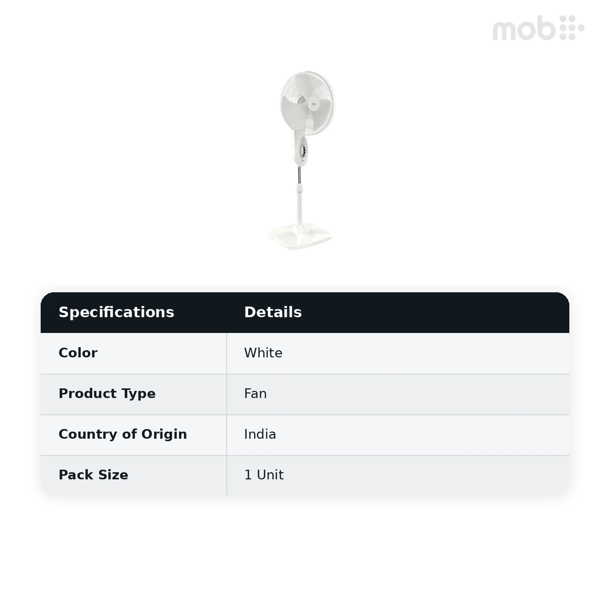 GM Bolt Plus HS Pedestal Fan 400mm White - image 2