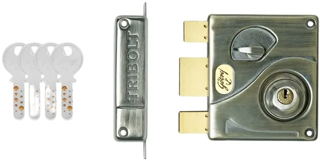 Godrej Tribolt Ultra 1CK Latchbolt (Inside Opening Blister) Antique Brass Finish Backset 69 mm code: 8111
