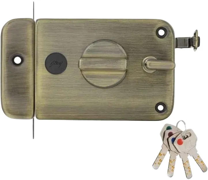 Godrej Twinbolt Ultra XL+ 1CK Latchbolt (Inside Opening) Antique Brass Finish Backset 60 mm code: 6083