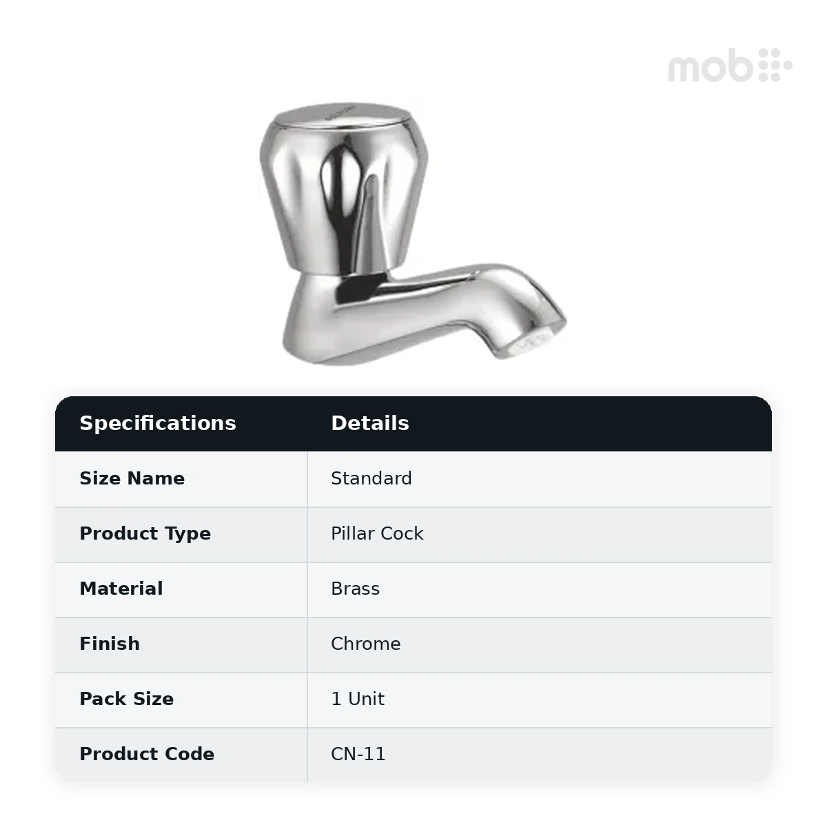 Goldline Continental Pillar Cock Chrome CN-11 - image 2