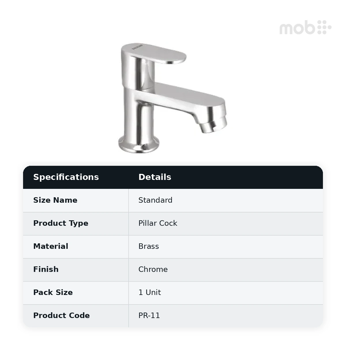 Goldline Prime Pillar Cock Chrome PR-11
