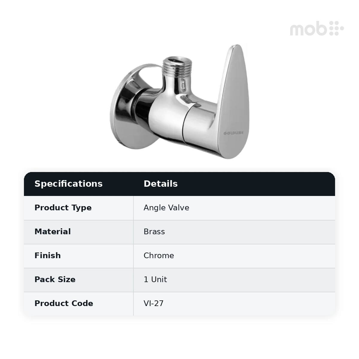 Goldline Vignet Angle Valve Chrome VI-27