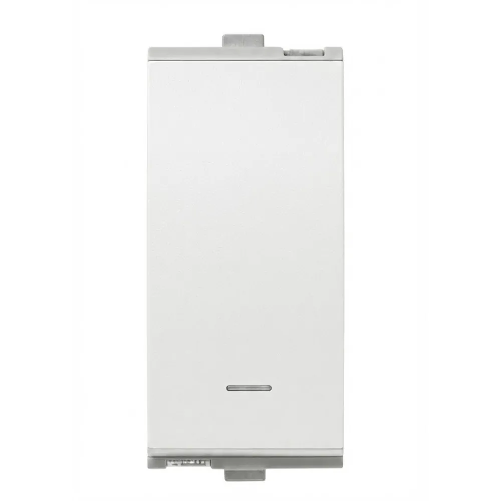 Goldmedal Curve 1 Way Switch with Indicator (LED), 10AX, 240V, 1 Module, White Jazz, Code: 101002