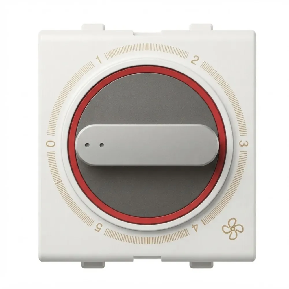 Goldmedal Curve 5 Step Regulator - Full Rotary (2M), 240V, 2 Module, White Jazz, Code: 102052A