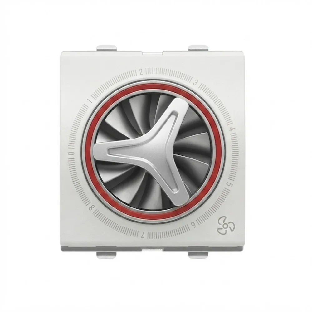 Goldmedal Curve 8 Step Regulator - Full Rotary (2M), 240V, 2 Module, White Jazz, Code: 102049