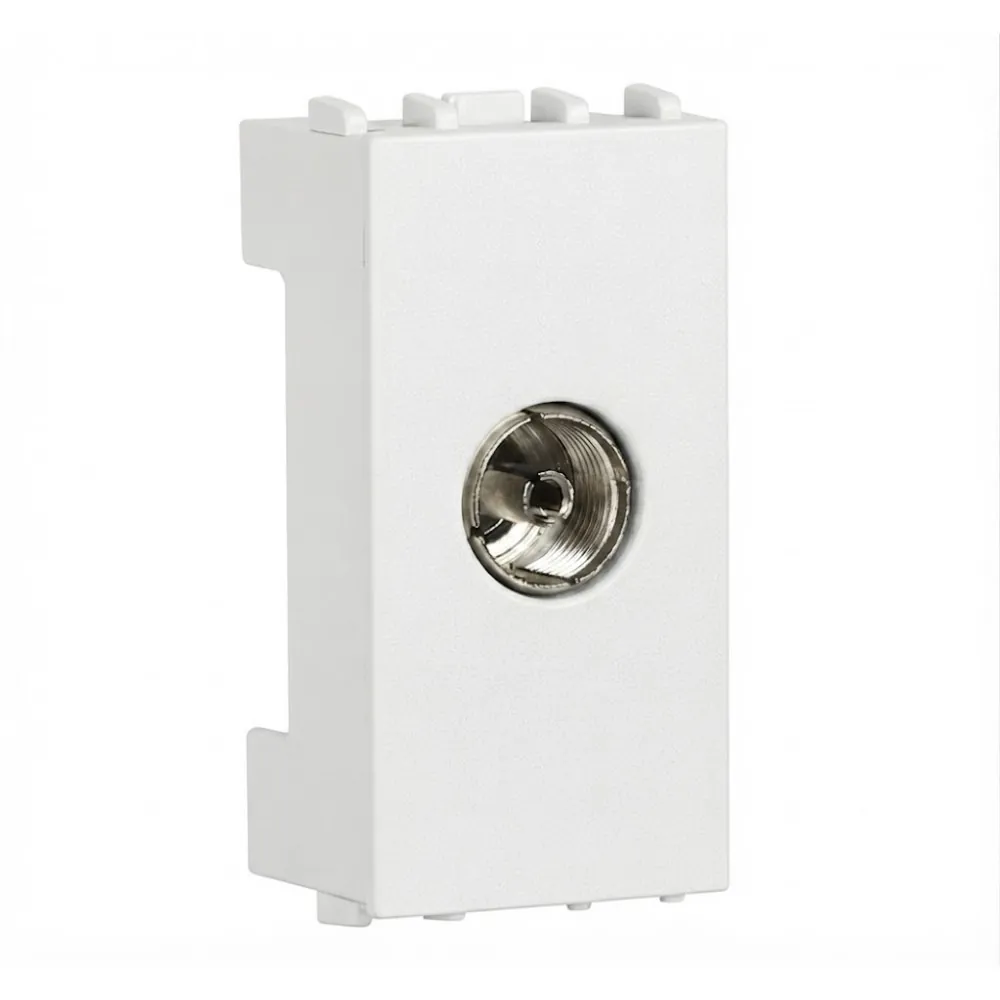 Goldmedal Curve TV Socket, 1 Module, White Jazz, Code: 101062