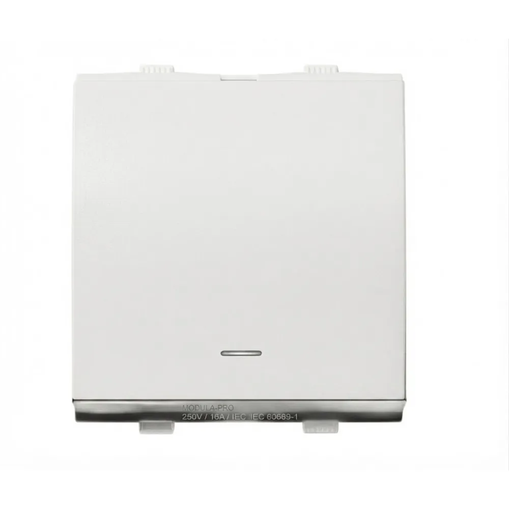 Goldmedal Nixon 1 Way Switch with Indicator (LED), 10AX, 240V, 2 Module, Absolute White, Code: 102411