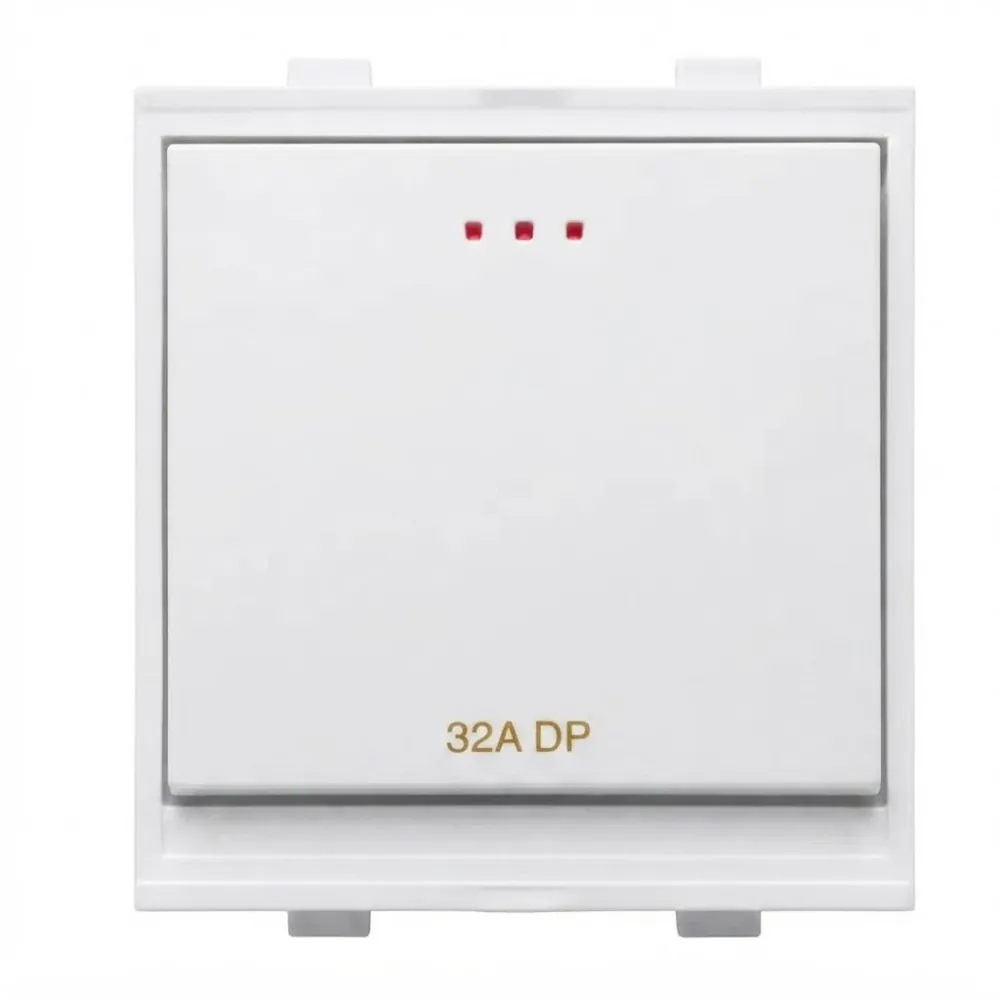 Goldmedal Nixon G-Click 32A DP Switch, 240V, 2 Module, Absolute White, Code: 102781