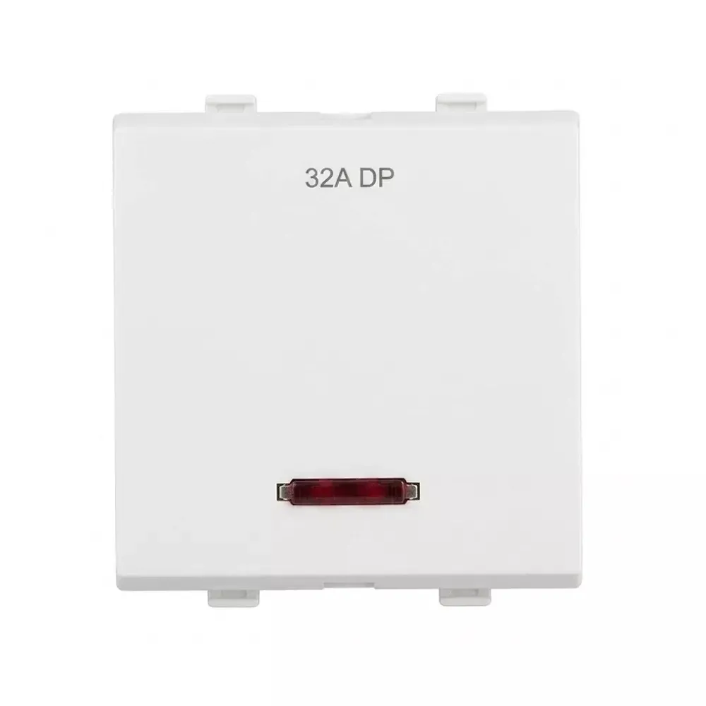 Goldmedal Nixon G-Dip 32A DP Switch with Indicator (LED), 240V, 2 Module, Absolute White, Code: 102831