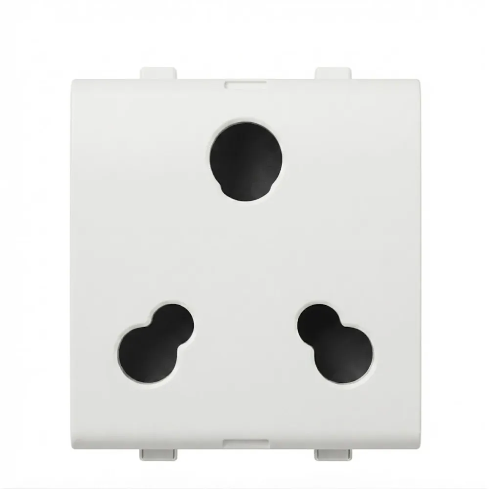 Goldmedal Nixon 6&16A Universal Power Socket, 240V, 2 Module, Absolute White, Code: 102442A