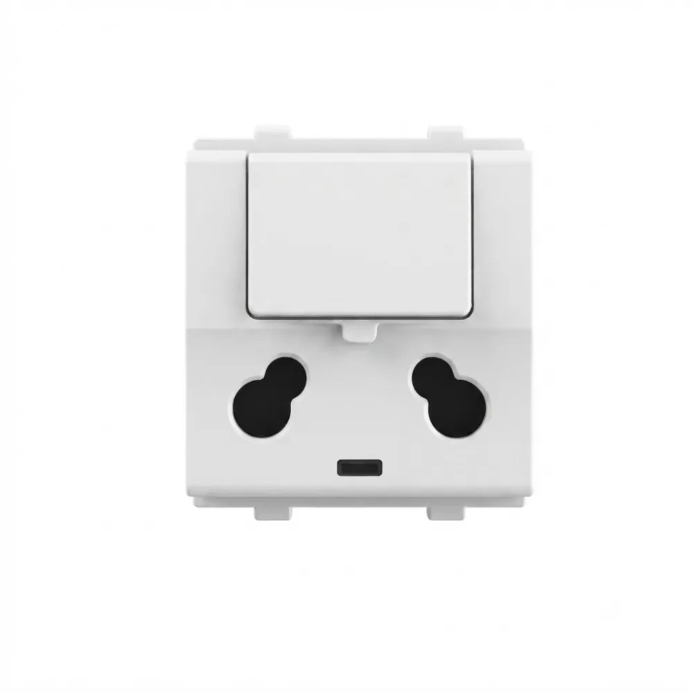 Goldmedal Nixon 6&16A Universal Socket, 2 Module, Absolute White, Code: 102444