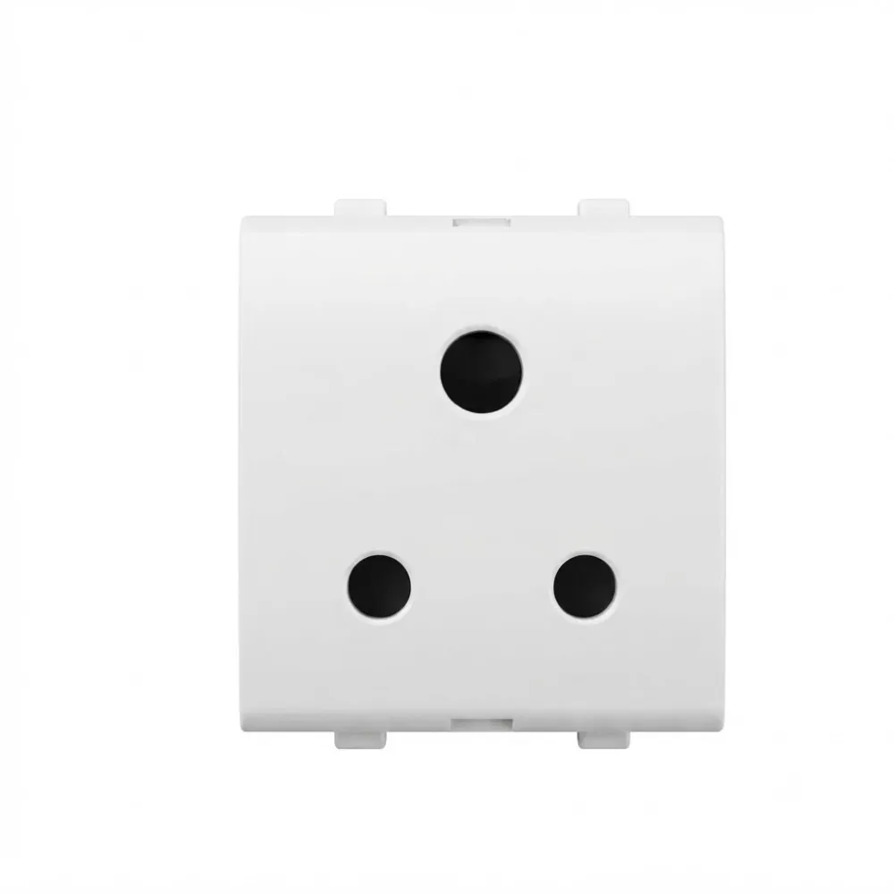 Goldmedal Nixon 6A 3 Pin Socket (2M), 240V, 2 Module, Absolute White, Code: 102438