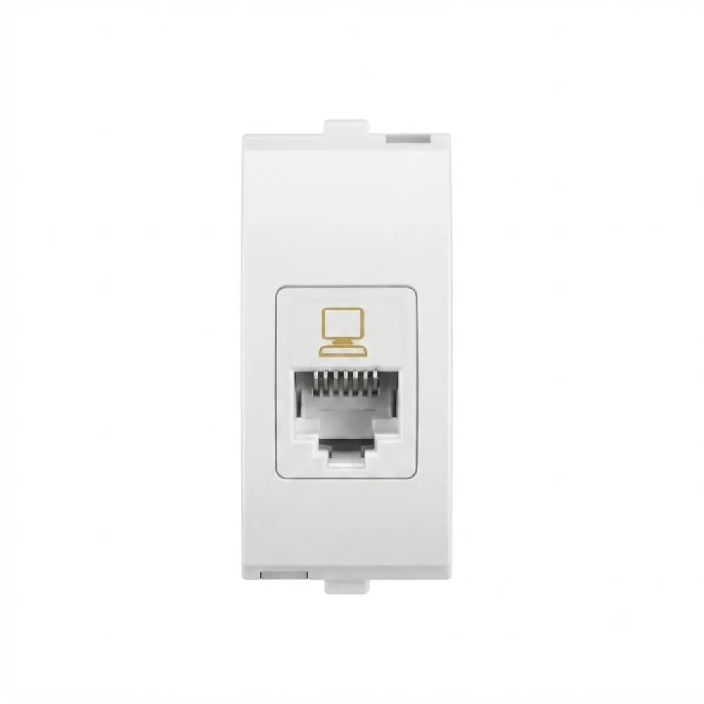 Goldmedal Nixon EDP Socket Outlet - RJ 45 (Cat 6e), 1 Module, Absolute White, Code: 101474