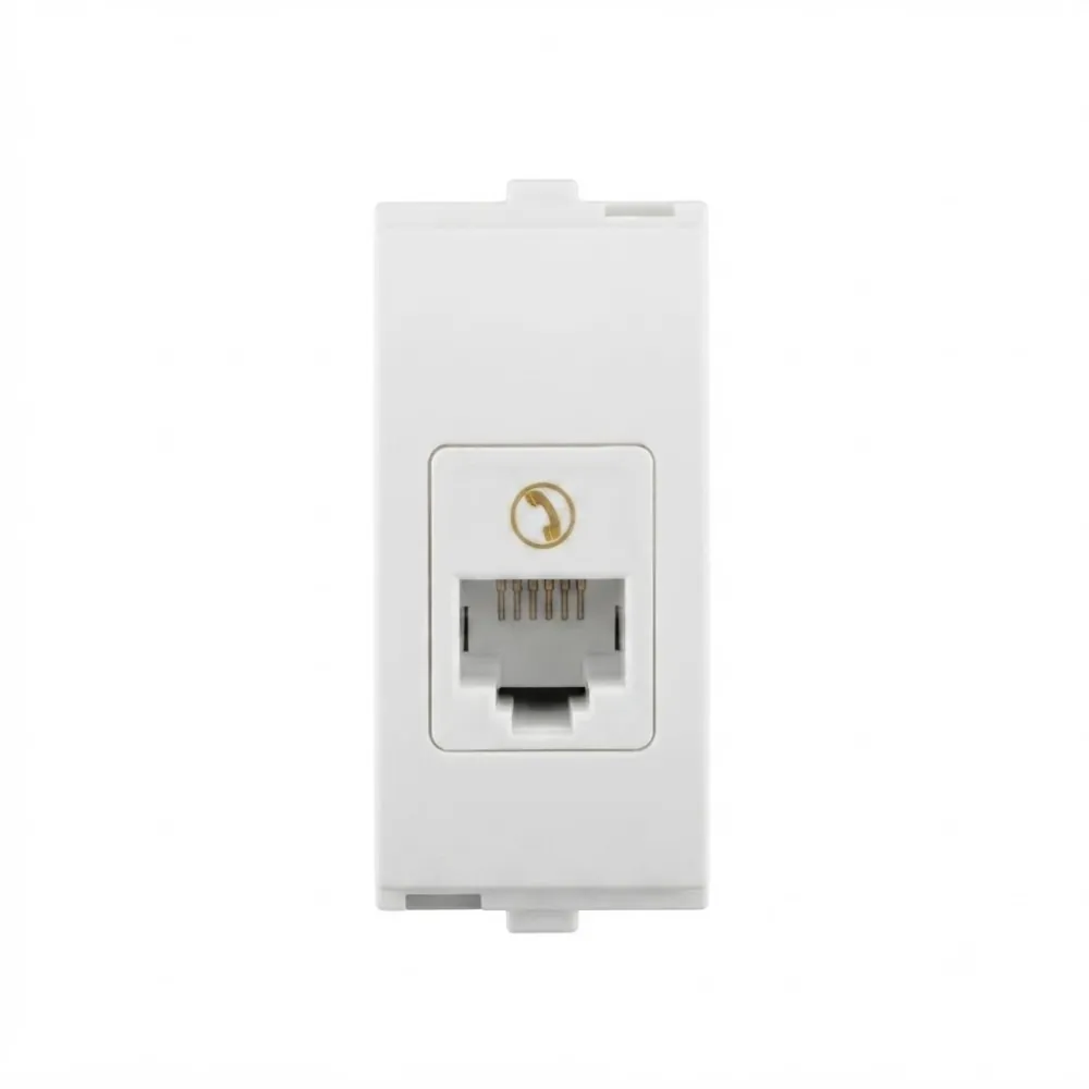 Goldmedal Nixon Telephone Jack - RJ 11, 1 Module, Absolute White, Code: 101468