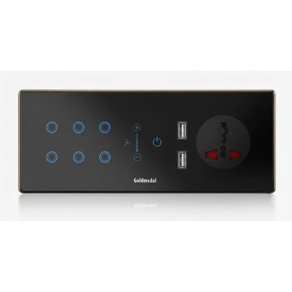 Goldmedal Nixon i-Touch - Wi-Fi 6 Switch + Fan Regulator, 240V, 6 Module, Code: 106925