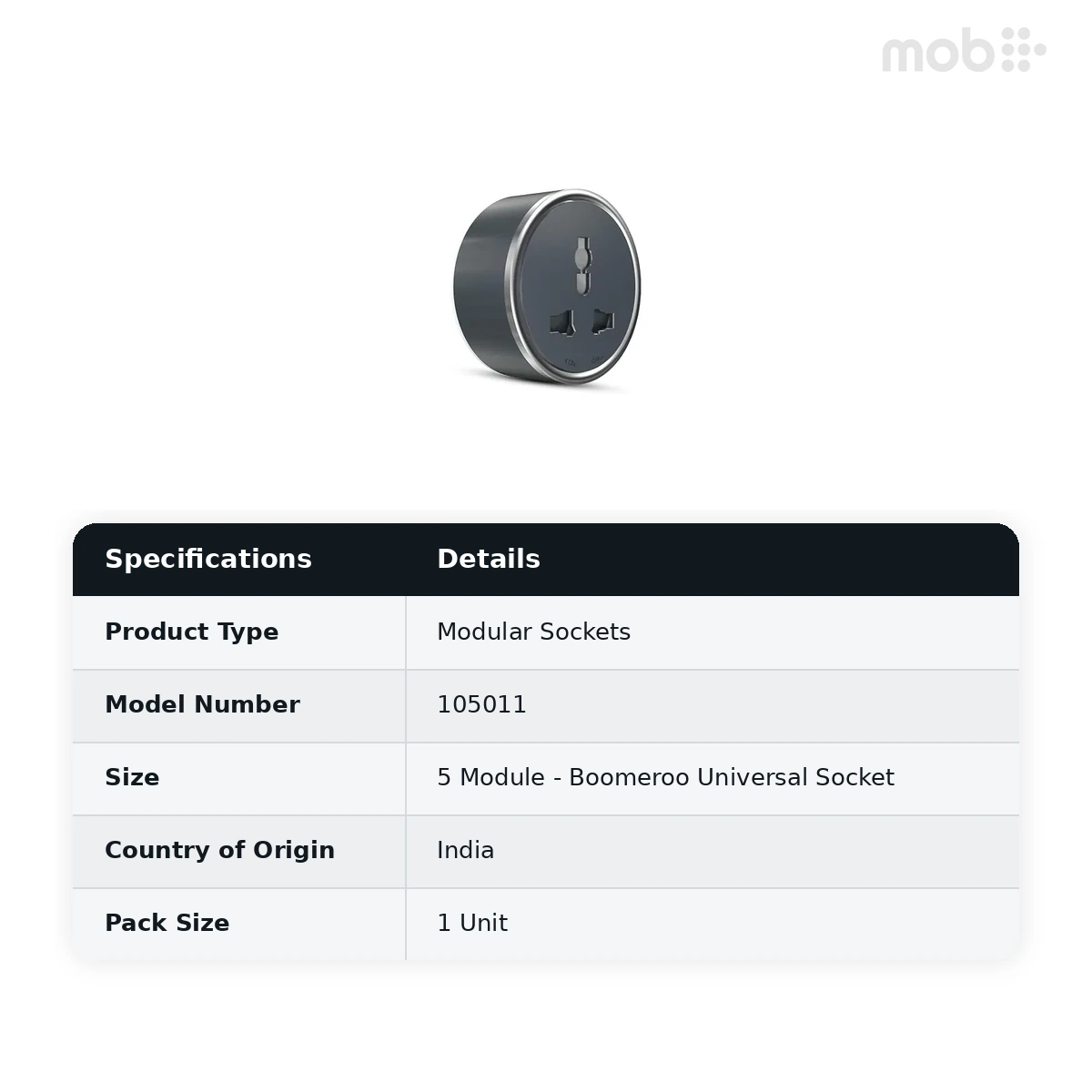 Goldmedal Nixon Boomeroo Universal Socket, 5 Module, Code: 105011 - image 2