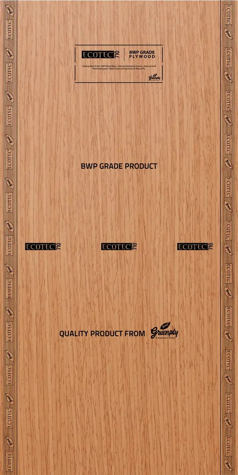 GreenPly EcoTec 710 BWP Plywood Thickness : 6mm Size : 8x4 Feet 10 Year Warranty