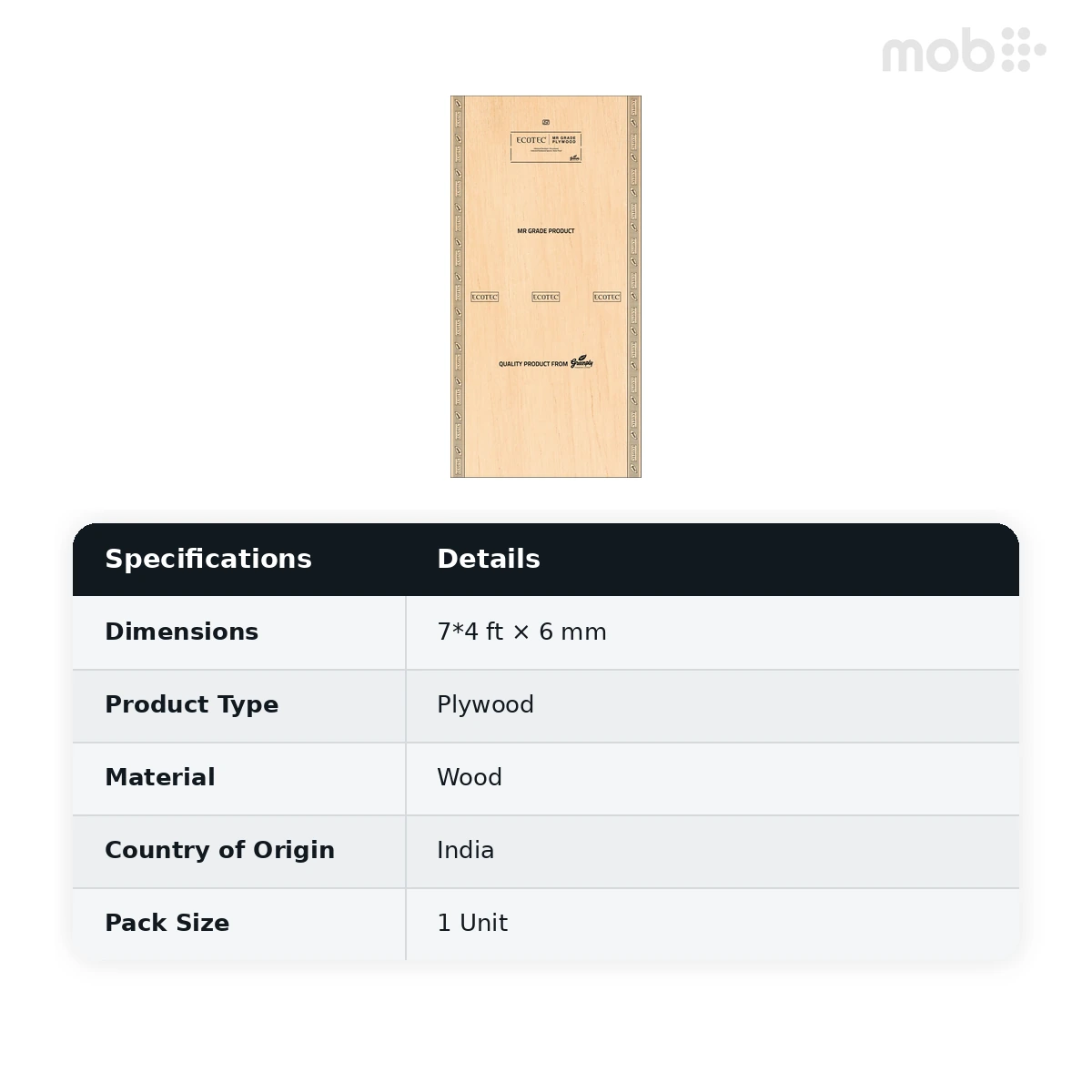 GreenPly EcoTec MR Plywood Thickness : 6mm Size : 7x4 Feet 5 Year Warranty - image 2
