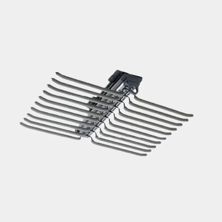 Hettich Top Mounted Pants Rack with Two Row 700 mm Grey Finish, Article 9339722